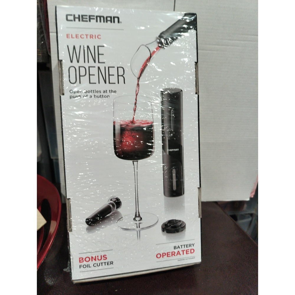 1 Ct Chefman Electric Wine Opener 4 Piece All In One Set 80 Bottle Battery Life